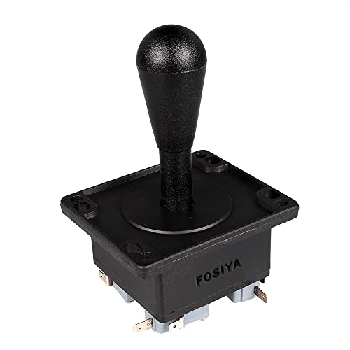 Fosiya American Style 2 Pin Happ Tipo elíptico Arcade Joystick conmutable de 8 Maneras de la operación, precisión de 0.187" 4.8mm Terminal de Video Juegos Arcade1up Piezas de la máquina (Negro)