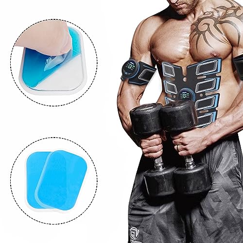 Fousenuk 60 Piezas EMS Electroestimulador Muscular Gel Parches, Gluteos, Abdominales EMS Estimulación, Gel Conductor Parches, Electroestimulador Almohadillas de Gel Abs Repuesto EMS Accesorios