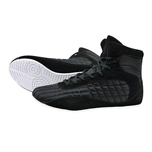 FOX-FIGHT Zapatos de artes marciales zapatos luchadores atletismo fitness culturismo, Negro , 44 EU