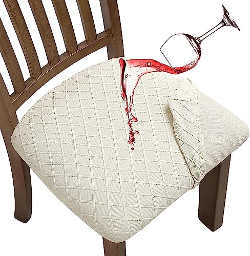 Fuloon Funda Asiento Silla,6 Fundas para Sillas Impermeable,Fundas Sillas Ajustables Desmontables Lavables para Comedor Hotel Banquete de Boda Decoración,Super Suave Fundas de Sillas Comedor