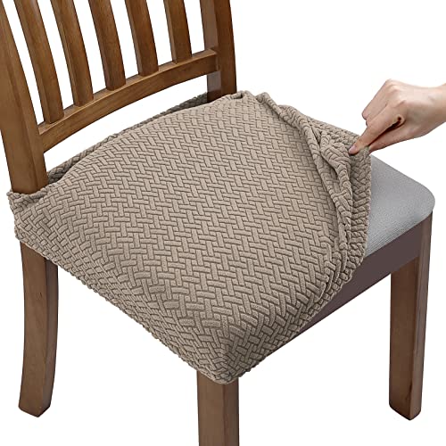 Fuloon Fundas Sillas Comedor, Fundas Protectoras para Sillas Elasticas,Funda Asiento Silla Desmontables Lavables para Comedor Hotel Banquete de Boda Decoración,4 Funda sillas Comedor