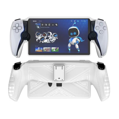 Funda a prueba de caídas con soporte para PlayStation Portal máquina de juego TPU con soporte funda protectora para máquina de juego (blanco)