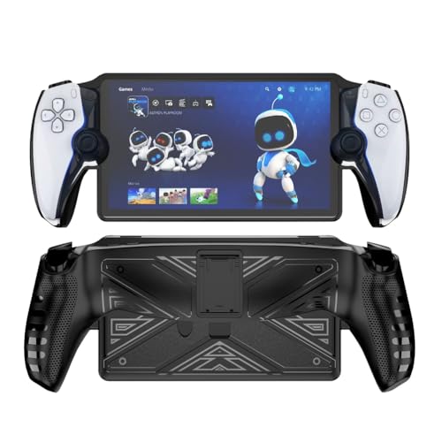 Funda a prueba de caídas con soporte para PlayStation Portal máquina de juego TPU con soporte funda protectora para máquina de juego (blanco)