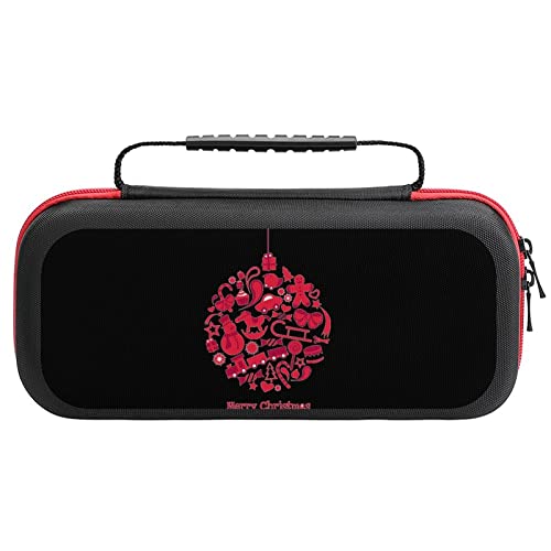 Funda de transporte de bolas de Navidad compatible con Switch con 20 soportes de cartucho de juego, bolsa de viaje de carcasa dura