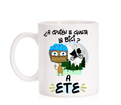 FUNNY CUP Taza ¿ a quién le gusta la bici ? a ete. Regalo ciclismo para amantes de la bicicleta que solo hablan de este deporte. Para grupetas