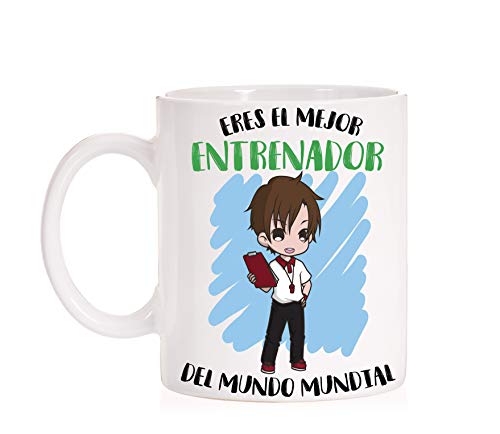 FUNNY CUP Taza Eres el Mejor Entrenador Mundo Mundial. Taza Divertida de Regalo (Entrenador)