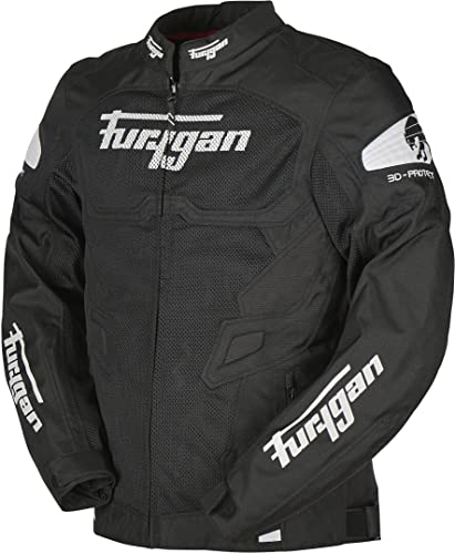 Furygan Atom Vented Equipamiento Deportivo para Fans, Hombres, Negro-Blanco (Multicolor), 2XL