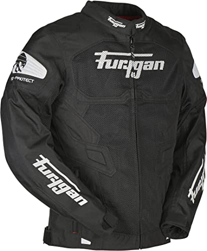 Furygan Atom Vented Equipamiento Deportivo para Fans, Hombres, Negro-Blanco (Multicolor), 2XL