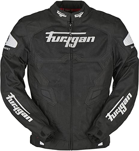 Furygan Atom Vented Equipamiento Deportivo para Fans, Hombres, Negro-Blanco (Multicolor), 2XL