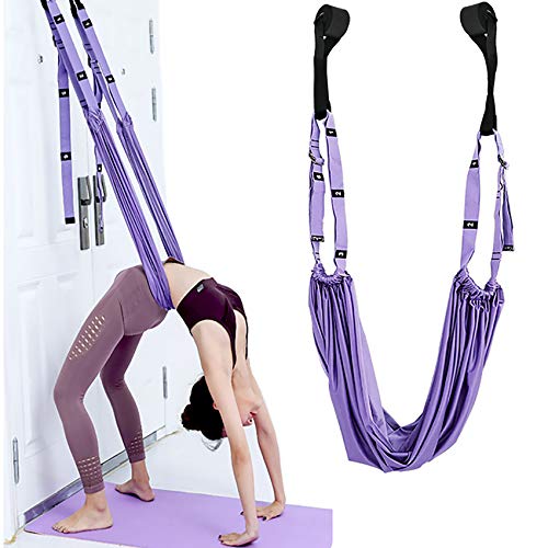 fuxunamz Correa elástica de yoga para piernas, banda elástica para yoga, yoga, yoga, yoga, yoga, ballet, pilates, flexibilidad, entrenamiento, color morado, 1 unidad