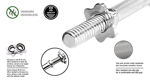 G5 HT SPORT Barras para Manillar – Mancuernas con Cierres incluidos | Par o canastas | Longitud 35 o 38 cm | Diámetro del Agujero 25 mm (Manillar Individual Cierre de Tornillo (35 cm)