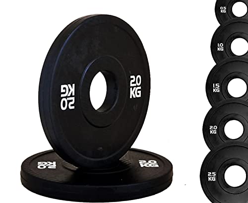 G5 HT SPORT Disco Bumper Micro Carga Total Black Agujero Ø50 mm para Gimnasio Y Home Gym de 0,5 a 2,5 kg (1 x 1 kg)