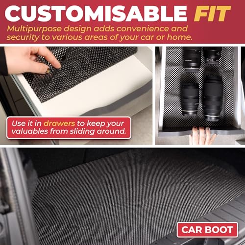 GADLANE Alfombrilla Antideslizante Coche Patrón De Rejilla De PVC Impermeable Cortar Fácilmente A La Medida Versátil - 90 x 100 cm