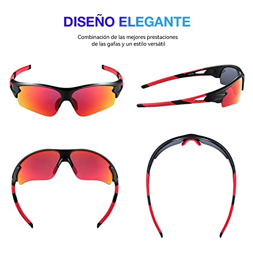 Gafas de Sol Polarizadas - Bea·CooL Gafas de Sol Deportivas Unisex Protección UV con Monturas Ligeras para Esquiando Ciclismo Carrera Surf Golf Conduciendo