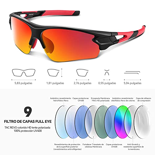 Gafas de Sol Polarizadas - Bea·CooL Gafas de Sol Deportivas Unisex Protección UV con Monturas Ligeras para Esquiando Ciclismo Carrera Surf Golf Conduciendo