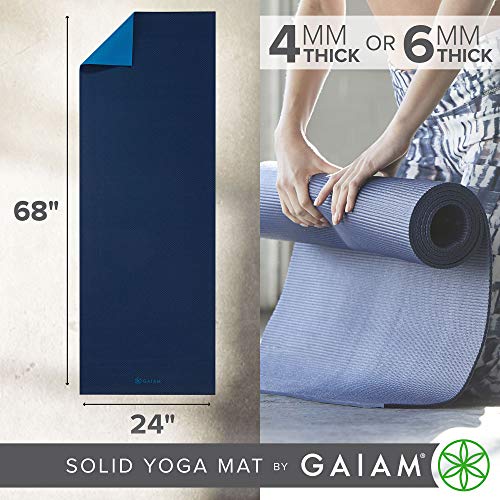 Gaiam Yoga Mat 2-Color, Sports & Outdoor, Navy/Blue,5mm, 68-Inch x 24-Inch x 5mm