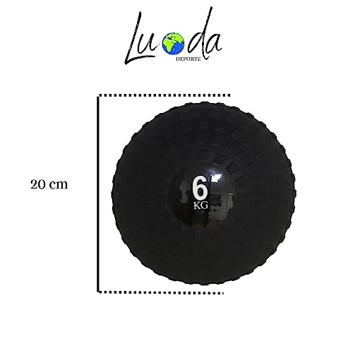 GAIAVITAE Balón Medicinal Negro - Equipo de Entrenamiento versátil - Pelota Medicinal - Balón Antideslizante para Levantamiento (Negro 6k) 20cm