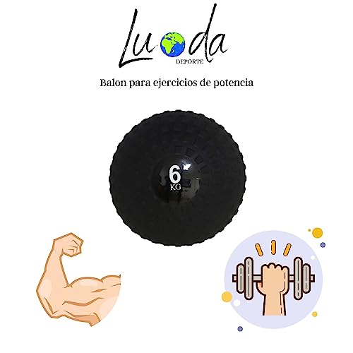 GAIAVITAE Balón Medicinal Negro - Equipo de Entrenamiento versátil - Pelota Medicinal - Balón Antideslizante para Levantamiento (Negro 6k) 20cm