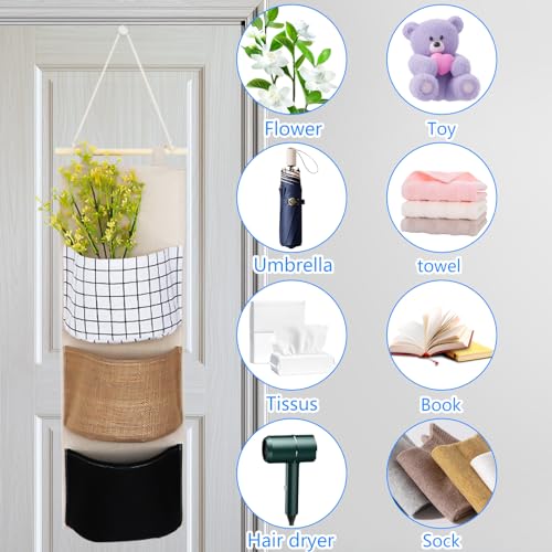 Gebrazy Organizador de pared para colgar en la pared, organizador para colgar en la puerta, para camping, cuarto de baño, bolsa de almacenamiento para puerta de baño, cesta colgante, ER23