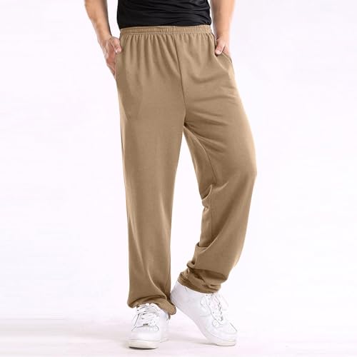 Gefomuofe Pantalones de chándal para hombre, de algodón, anchos, para tiempo libre, de entrenamiento, para negocios, softshell, para exteriores, funcionales, elásticos, pantalones de relajación,