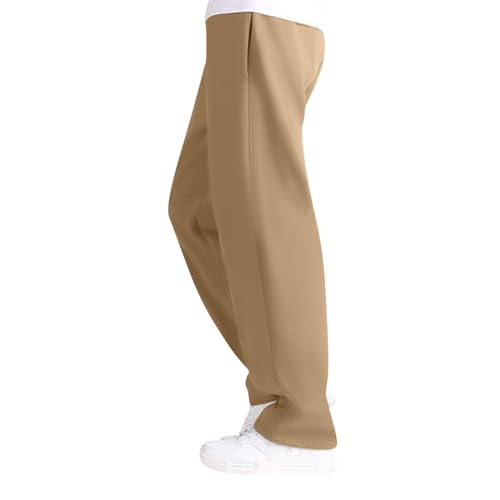 Gefomuofe Pantalones de chándal para hombre, de algodón, anchos, para tiempo libre, de entrenamiento, para negocios, softshell, para exteriores, funcionales, elásticos, pantalones de relajación,