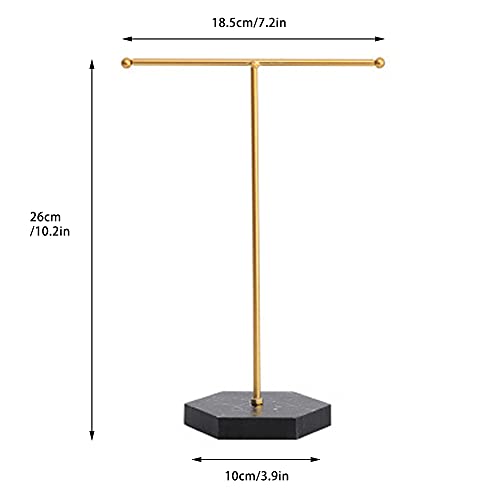 GeKLok Soporte de pendientes Soporte en forma de T Joyería Rack Árbol Oído Perno Exhibición, Accesorios de fotografía Organizador de escritorio de metal (negro)