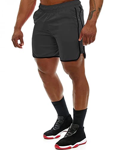 Genfien Pantalones Cortos de Deporte para Hombre Secado Rápido Transpirables de Malla Pantalones Cortos para Correr con Bolsillos de Verano