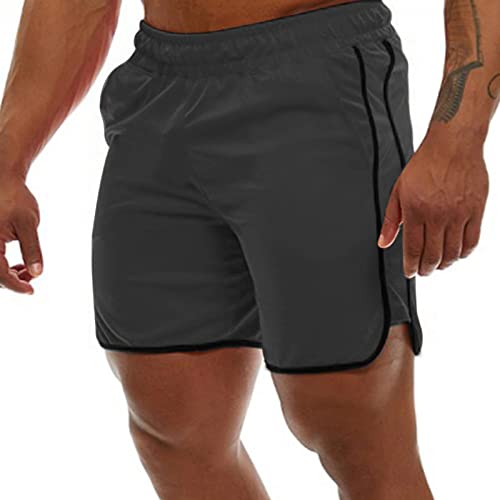 Genfien Pantalones Cortos de Deporte para Hombre Secado Rápido Transpirables de Malla Pantalones Cortos para Correr con Bolsillos de Verano