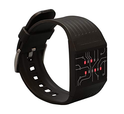 getDigital 7235 - Reloj Digital que Marca la Hora en Modo Binario para Profis, con Luces LED, Negro