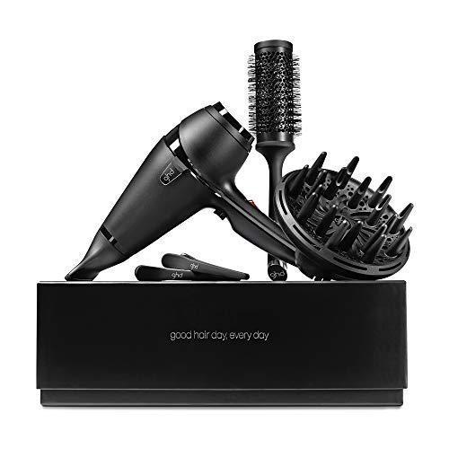 ghd air Dry Kit - Secador de pelo profesional con difusor, cepillo, clips y bolsa de almacenamiento