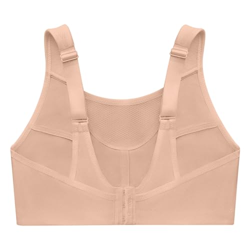 Glamorise Sport-Bustier BH mit perfektem Halt, Sujetador para Mujer, Beige (Cafe), 105E (Talla del Fabricante: 46DD)