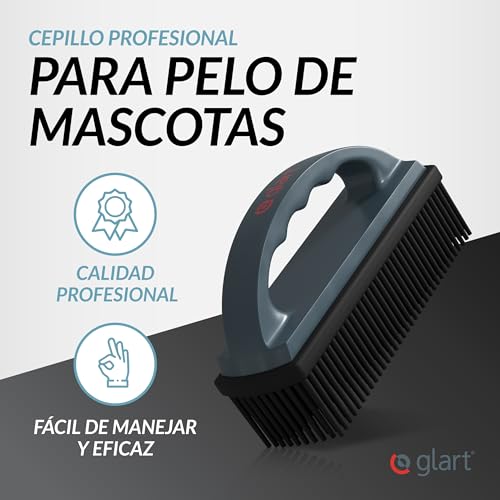 Glart 45THB premium cepillo para mascotas, elimina el pelo de las mascotas y la suciedad de todos los asientos de coche, tapicerías, alfombras, gris/negro, para vehículos, hogar, oficina.