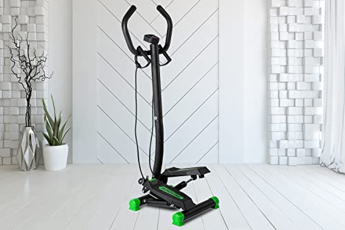 GLOBAL RELAX | EKA® Stepper Twist | Máquina de Step con Manillar | para Ejercicio y Entrenamiento Doméstico | Twister Multifuncional | Pantalla de Control | Varios Niveles | Manillar Ajustable