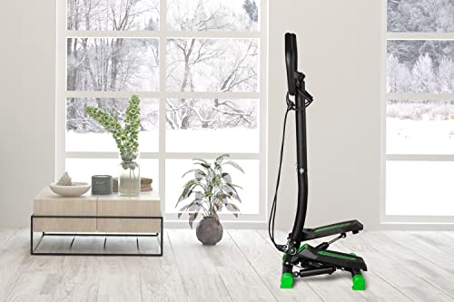 GLOBAL RELAX | EKA® Stepper Twist | Máquina de Step con Manillar | para Ejercicio y Entrenamiento Doméstico | Twister Multifuncional | Pantalla de Control | Varios Niveles | Manillar Ajustable