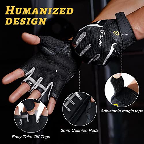 Glofit Guantes de Gimnasio de Entrenamiento de Levantamiento de Pesas para Hombres y Mujeres,protección de la Palma de Agarre, Ejercicio, Fitness, Entrenamiento, Ciclismo, Colgar, dominadas