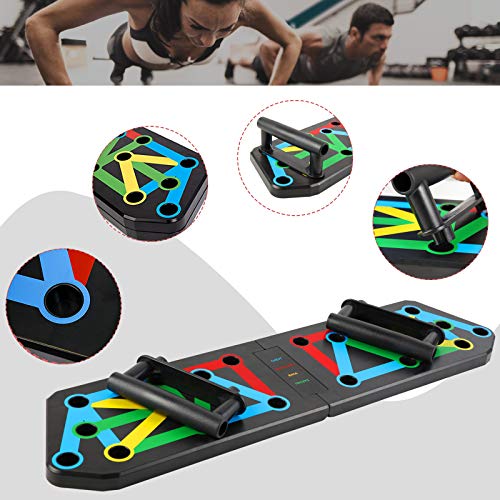 Glymnis Push Up Board 13 en 1 - Tabla de flexiones plegable con asas antideslizantes para entrenamiento muscular, entrenamiento de fuerza, gimnasio en casa