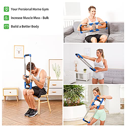 GoFitness Barra Push Down - Extensor de pecho - Equipo de Entrenamiento en Casa para Pecho, Brazos, Hombros, Abdominales y Espalda - Aparatos de Ejercicio Resorte para Casa o de Viaje