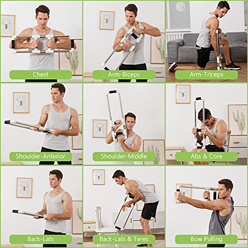 GoFitness Barra Push Down - Extensor de Pecho - Equipo de Entrenamiento en Casa para Pecho, Brazos, Hombros, Abdominales y Espalda - Aparatos de Ejercicio Resorte para Casa o de Viaje