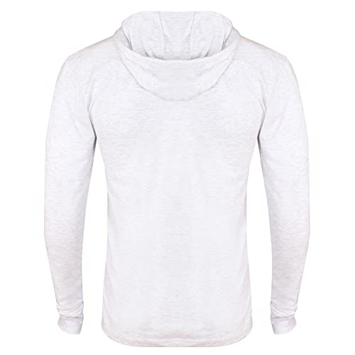 Gold´s Gym Hooded Camiseta con Capucha, Hombre, Blanco, L