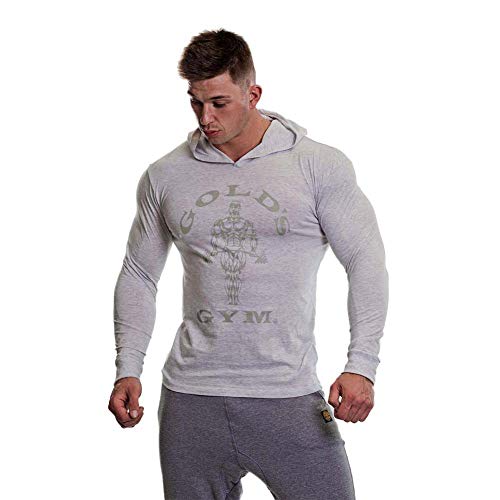 Gold´s Gym Hooded Camiseta con Capucha, Hombre, Blanco, L