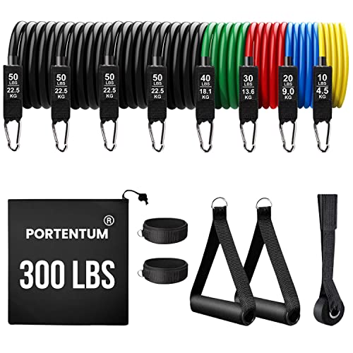 Gomas elasticas musculación Kit 300 lbs (136 kgs) Set de 15 piezas bandas elasticas para Yoga calistenia Gym Crossfit TRX Pilates Gimnasia en casa