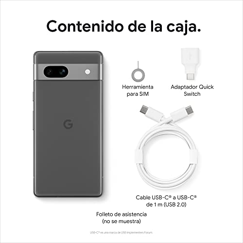 Google Pixel 7a - Smartphone 5G Android Libre con Lente Gran Angular y batería de 24 Horas de duración - Carbón