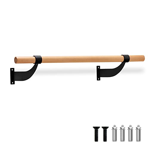 GOPLUS - Barra de danza clásica de pared de 120 cm, barra de ballet de madera maciza con altura fija, poco espacio, para niños y adultos, apta para yoga, estiramientos, entrenamiento