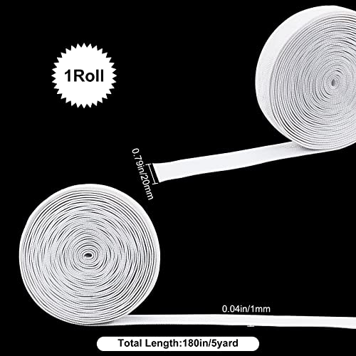 GORGECRAFT 5 Yarda 20 mm Ancho Antideslizante Cinta Elástica Onda Silicona Elástica Banda de Agarre Gomas Elásticas Cinturón Elástico para Bricolaje Ropa Costura Manualidades Deportes, Blanco