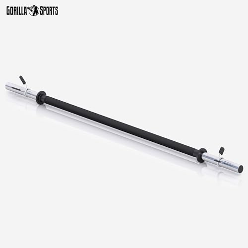 GORILLA SPORTS ® Barra de pesas de Aerobic con extremos cromados - 130cm Con Diámetro barra de 30mm