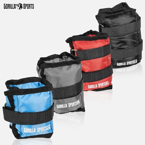 Gorilla Sports® - Juego de 2 pesas para muñecas, tobillos, pesos en 9 variantes de peso de 1-10 kg, set de 10 kg, 6 KG (2 x 3 KG)