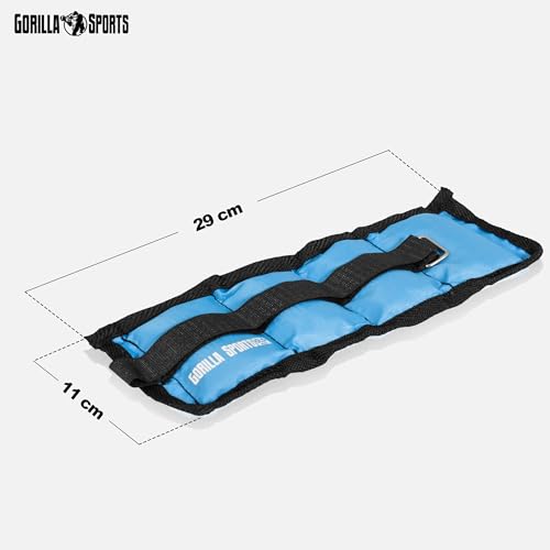 Gorilla Sports® - Juego de 2 pesas para muñecas, tobillos, pesos en 9 variantes de peso de 1-10 kg, set de 10 kg, 6 KG (2 x 3 KG)