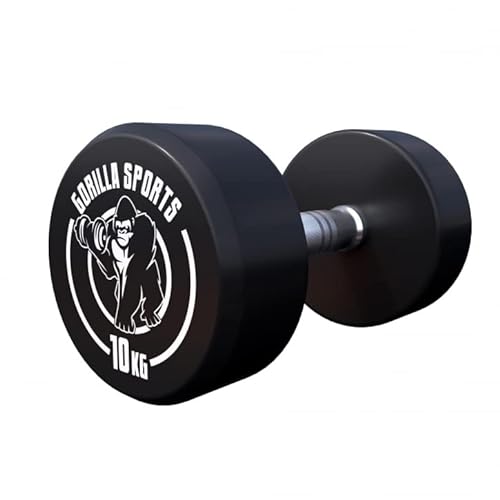 Gorilla Sports Redondo Mancuernas Mancuernas Mancuernas Goma DE 2,5 – 40 kg, Produmbbell, 10 KG