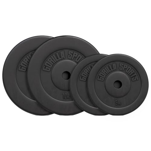 GORILLA SPORTS® - Set de discos de pesas (2 x 10 kg + 2 x 5 kg)