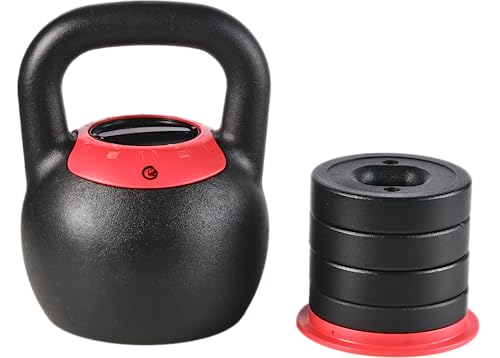 GOVITA - Kettlebell ajustable, bola ajustable, manillar de bola, tamaño reducido, hierro fundido, peso ajustable, pesas rusas de hierro fundido, entrenamiento en casa